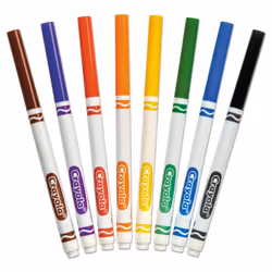 Crayola 587709 Non-Washable Markers  Fine Point  Classic Colors  8/Set