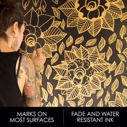 SHARPIE Metallic Fine Point Permanent Marker  Gold  4 Count