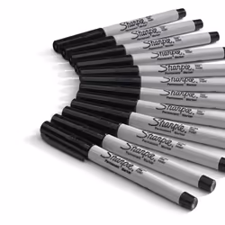 SHARPIE Permanent Markers  Ultra Fine Point  Black  12-Pack  Precise T