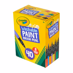 Crayola No-Drip Paint Brush Pens  Assorted Colors Set  40 Count  Creative Gift for Kids and Teens