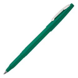 Pentel R100D Rolling Writer Stick Roller Ball Pen  .8mm  Green Barrel/Ink (Pack of 12)