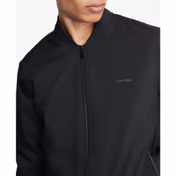 Calvin Klein Men's Matte Logo Zip Bomber Jacket  Black Beauty  Small