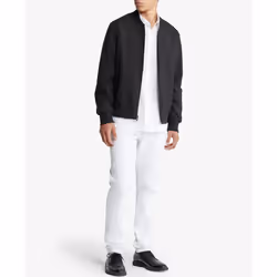 Calvin Klein Men's Matte Logo Zip Bomber Jacket  Black Beauty  Small