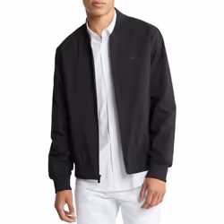 Calvin Klein Men's Matte Logo Zip Bomber Jacket  Black Beauty  Medium