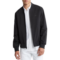 Calvin Klein Men's Matte Logo Zip Bomber Jacket  Black Beauty  Medium