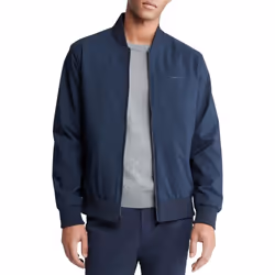 Calvin Klein Men's Matte Logo Zip Bomber Jacket Sky Captain XX-Large