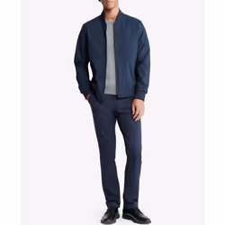 Calvin Klein Men's Matte Logo Zip Bomber Jacket  Sky Captain  XX-Large