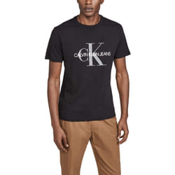 Calvin Klein Men's Short Sleeve Monogram Logo T-Shirt  Black Unbox  La