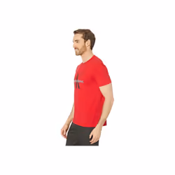 Calvin Klein Men's Short Sleeve T-Shirt Monogram Logo  Tango Red Unbox