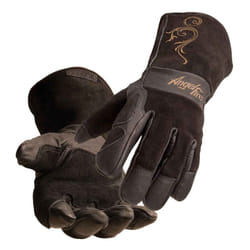 AngelFire Stick/MIG Welding Gloves - Black with Beige Flourish Size Small