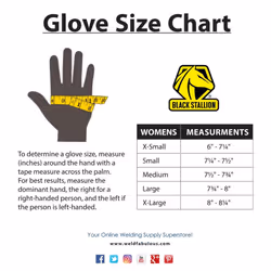 AngelFire Stick/MIG Welding Gloves - Black with Beige Flourish Size Small