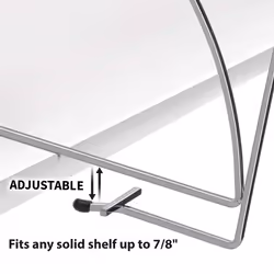 Lynk Tall Shelf Dividers - Closet Shelf Organizer (Set of 2) - Chrome  8-7/16"" x 13"" h