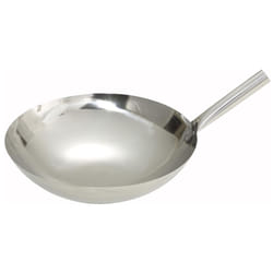 Winco Stainless Steel Nailed Joint Wok  14-Inch