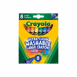 Crayola 523280 Ultra-Clean Washable Crayons Large 8 Colors/Box