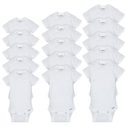 gerber Baby 15 Piece Onesies Bodysuit Multi Size Pack  White  6-9 Mont