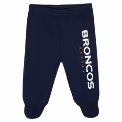 Gerber NFL Denver Broncos 3 Pack Bodysuit Footed Pant and Cap Registry Gift Set  Blue/White Denver Broncos  0-3M