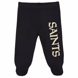 Gerber NFL New Orlean Saints 3 Pack Bodysuit Footed Pant and Cap Registry Gift Set  black/white New Orlean Saints  6-9M
