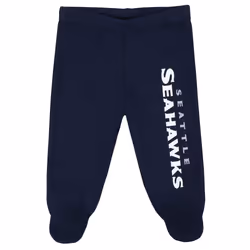 Gerber NFL Seattle Seahawks 3 Pack Bodysuit Footed Pant and Cap Registry Gift Set  blue/white Seattle Seahawks  6-9M