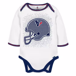 Gerber NFL Houston Texans 3 Pack Bodysuit Footed Pant and Cap Registry Gift Set  Blue/White Houston Texans  0-3M