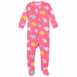 Gerber Baby Girls' 4-Pack Footed Pajamas  Unicorns Cats Pink  24 Months