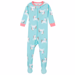 Gerber Baby Girls' 4-Pack Footed Pajamas  Unicorns Cats Pink  24 Months