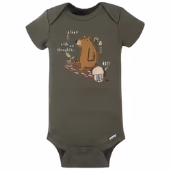 Gerber baby boys 4-pack Short Sleeve Onesies Bodysuits Shirt  Bear Green  0-3 Months US