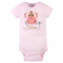 Gerber Baby Girls' 4-Pack Short Sleeve Onesies Bodysuits  Princess Pink  Newborn