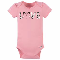Gerber Baby Girl's 8-Pack Short Sleeve Onesies Bodysuits  Leopard Pink  0-3 Months