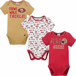 Gerber Unisex Baby NFL 3 Pack Short Sleeve Onesie Bodysuit  Team Color  18 Months