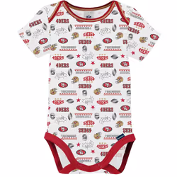 Gerber Unisex Baby NFL 3 Pack Short Sleeve Onesie Bodysuit  Team Color  18 Months