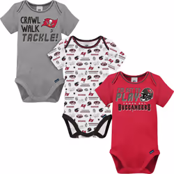 Gerber Unisex Baby NFL 3 Pack Short Sleeve Onesie Bodysuit Team Color 3-6 Months