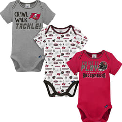 Gerber Unisex Baby NFL 3 Pack Short Sleeve Onesie Bodysuit  Team Color  6-12 Months