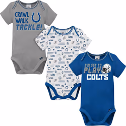 Gerber Unisex Baby NFL 3 Pack Short Sleeve Onesie Bodysuit Team Color 18 Months
