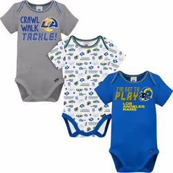 Gerber Unisex Baby NFL 3 Pack Short Sleeve Onesie Bodysuit Team Color 0-3 Months