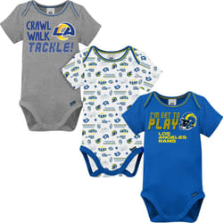 Gerber Unisex Baby NFL 3 Pack Short Sleeve Onesie Bodysuit  Team Color  0-3 Months