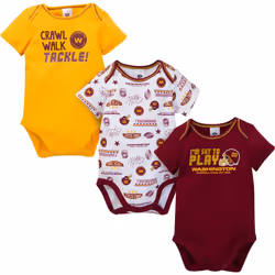 Gerber Unisex Baby NFL 3 Pack Short Sleeve Onesie Bodysuit Team Color 0-3 Months