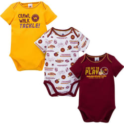Gerber Unisex Baby NFL 3 Pack Short Sleeve Onesie Bodysuit  Team Color  0-3 Months