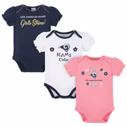 NFL baby girls 3 Pack Short Sleeve Bodysuit Team color 0-3 Months US