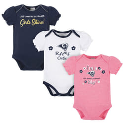 NFL baby girls 3 Pack Short Sleeve Bodysuit  Team color  0-3 Months US