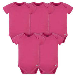 gerber Baby 5 Pack Onesies Multi-Packs Bundle Interlock 180 gsm  Hot Pink  0-3 Months