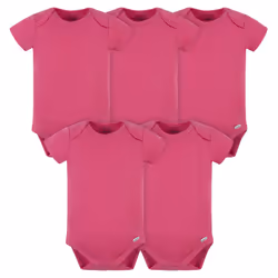 gerber Baby 5 Pack Onesies Multi-Packs Bundle Interlock 180 gsm Hot Pink 6-9 Months