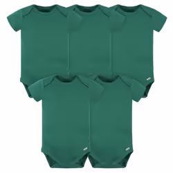 gerber Baby 5 Pack Onesies Multi-Packs Bundle Interlock 180 gsm  Kelly green  12 Months