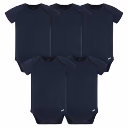 gerber Baby 5 Pack Onesies Multi-Packs Bundle Interlock 180 gsm  Navy  6-9 Months