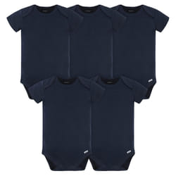 gerber Baby 5 Pack Onesies Multi-Packs Bundle Interlock 180 gsm  Navy  12 Months