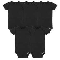 Gerber Baby 5-Pack Solid Onesies Bodysuits  Black  3-6 Months