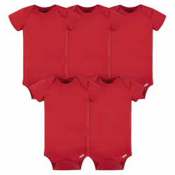 Gerber Baby 5-Pack Solid Onesies Bodysuits Red 0-3 Months