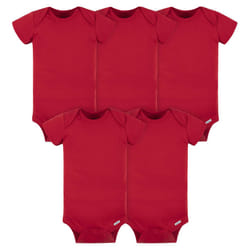 Gerber Baby 5-Pack Solid Onesies Bodysuits  Red  0-3 Months
