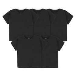 gerber Baby Toddler 5-Pack Solid Short Sleeve T-Shirts Jersey 160 gSM  Black  12 Months