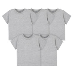 gerber Baby Toddler 5-Pack Solid Short Sleeve T-Shirts Jersey 160 gSM