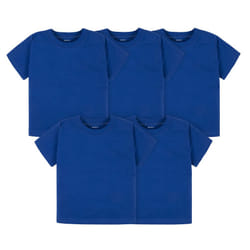 gerber Baby Toddler 5-Pack Solid Short Sleeve T-Shirts Jersey 160 gSM  Royal  12 Months